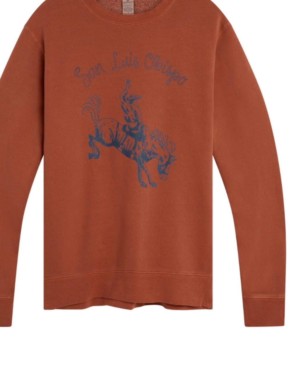 Men's Crewneck Sweatshirt in Rust with Rodeo Graphic